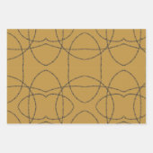 ブラックゴールド バーブド ラグジュアリー ラッピングペーパーシート (正面2)