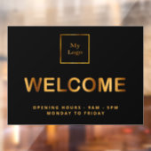 ブラックゴールド ビジネス ロゴ オープニングアワーズ ウェルカム ウィンドウサイン (シート2)