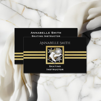 ブラックゴールド フィギュアスケート/アイススケートインストラクター 名刺