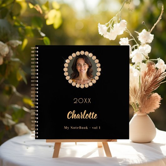 ブラックゴールド フォト ダイヤモンド ノートブック