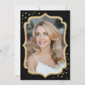 ブラックゴールド フォト 50歳の誕生日 招待状 (裏面)