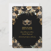 ブラックゴールド フラワーマスクパーティー キンセアニエラ 招待状 (裏面)