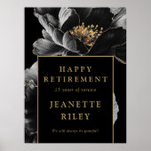 ブラックゴールド フラワー ハッピー リタイアメント ウェルカム サイン (正面)