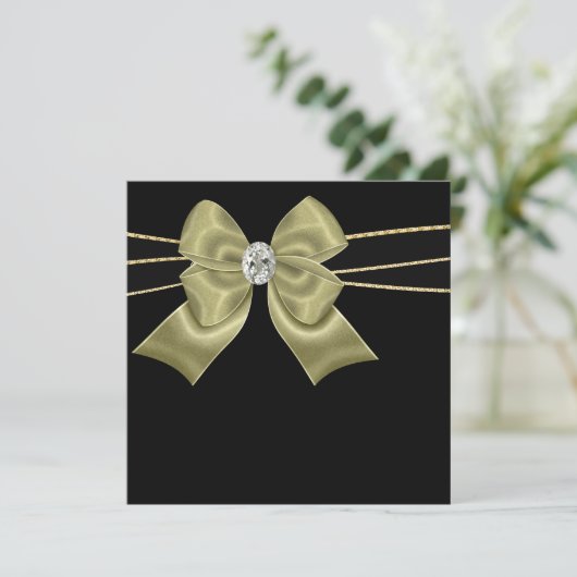 ブラックゴールド ブラック オール オケージョン パーティー インビテーションズ 招待状 (スタンド正面)