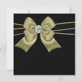 ブラックゴールド ブラック オール オケージョン パーティー インビテーションズ 招待状 (正面)