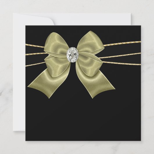 ブラックゴールド ブラック オール オケージョン パーティー インビテーションズ 招待状 (正面)