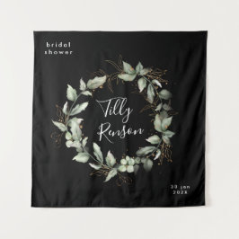 ブラックゴールド ボタニカル 多肉植物 ブライダルシャワー タペストリー