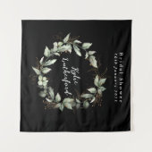 ブラックゴールド ボタニカル 多肉植物 ブライダルシャワー タペストリー (正面(横))