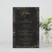 ブラックゴールド マーブル アゲート メニューカード (スタンド正面)