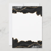 ブラックゴールド マーブル アゲート モダン リハーサル ディナー 招待状 (裏面)