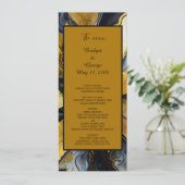 ブラックゴールド マーブル スワール ウェディング プログラム (スタンド正面)