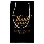 ブラックゴールド | ミニマリスト ウェディング サンクス スモールペーパーバッグ (正面)