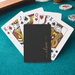 ブラックゴールド モダンスクリプト ガーリー モノグラム ネーム トランプ<br><div class="desc">ブラックとゴールドのシンプルなスクリプト モノグラム ネーム トランプ。このトランプは、豪華で洗練されたスタイルを愛する人への、スイート16の誕生日、結婚式、ブライズシャワー、結婚記念日、ベビーシャワー、またはバチェロレッテパーティーのギフトに最適です。</div>