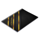 ブラックゴールド ラグジュアリー モダン ミニマル アブストラクト ノートブック (左側)