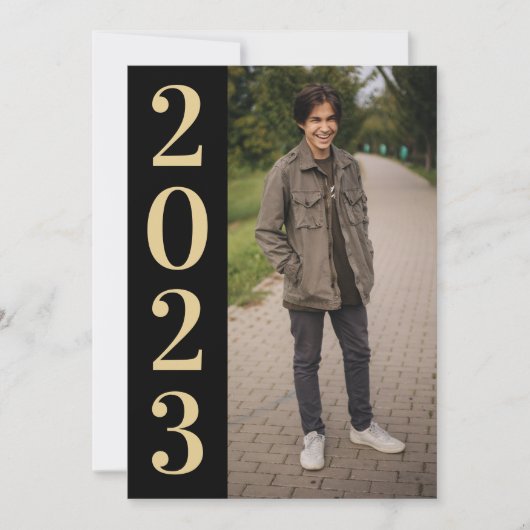 ブラックゴールド ラージ ナンバー 2022 卒業 オープンハウス 招待状 (正面)