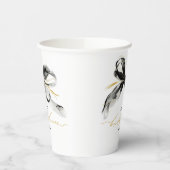 ブラックゴールド リボン ボウ ふんわり ブライズシャワー 紙コップ (左)