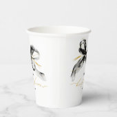 ブラックゴールド リボン ボウ ファンシー ブライダル シャワー 紙コップ (右)