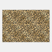 ブラックゴールド レオパードプリント チーター アニマルプリント トレンド ラッピングペーパーシート (正面2)