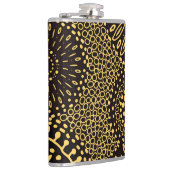 ブラックゴールド ヴィンテージ エスニック フラワーパターン ビニール フラスク (右)