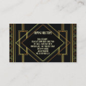 ブラックゴールド ヴィンテージ グレートギャツビー ウェディング レセプション エンクロージャーカード (裏面)