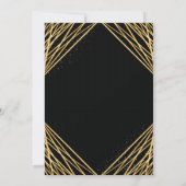 ブラックゴールド 幾何学的な抽象的な退職パーティー 招待状 (裏面)