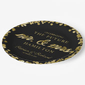 ブラックゴールド 未来のミスター＆ミセス 婚約パーティー ペーパープレート (アングル)