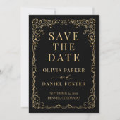 ブラックゴールド 結婚式 Save the Date セーブザデート (正面)