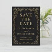 ブラックゴールド 結婚式 Save the Date セーブザデート (スタンド正面)