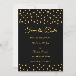 ブラックゴールド 結婚式 Save the Date 招待状