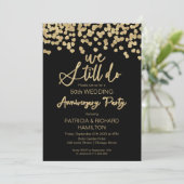 ブラックゴールド 結婚記念日おめでとう 招待状 (スタンド正面)