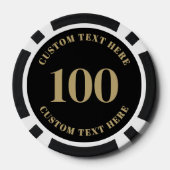 ブラックゴールド 100 番号入り ポーカーチップ (裏面)