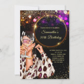 ブラックゴールド 30歳の誕生日パーティー招待状 招待状 (正面)