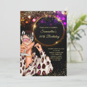 ブラックゴールド 30歳の誕生日パーティー招待状 招待状 (スタンド正面)