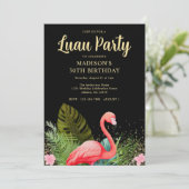 ブラックゴールド 30歳誕生日ルアウパーティー 招待状 (スタンド正面)