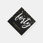 ブラックゴールド 40歳の誕生日パーティー スタンダードカクテルナプキン (角)