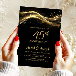 ブラックゴールド 45周年結婚記念日 招待状