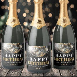 ブラックゴールド 50歳の誕生日パーティー スパークリングワインラベル