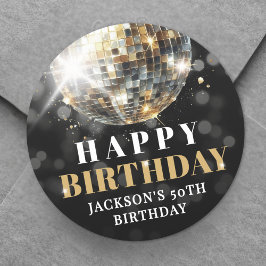 ブラックゴールド 50歳の誕生日 ラウンドシール