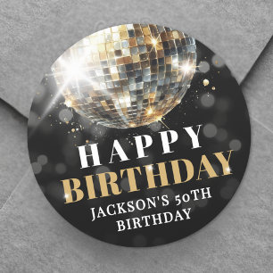 ブラックゴールド 50歳の誕生日 ラウンドシール