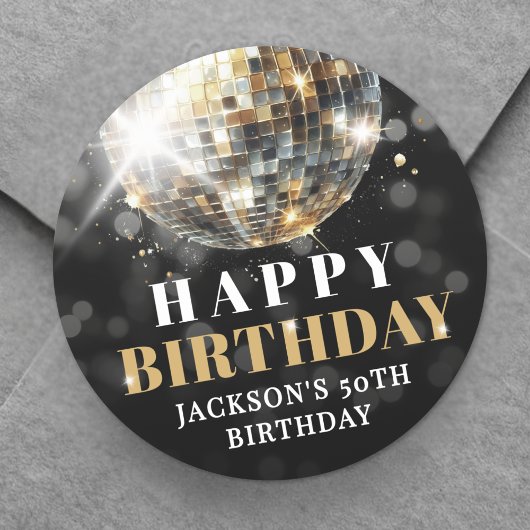 ブラックゴールド 50歳の誕生日 ラウンドシール