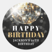 ブラックゴールド 50歳の誕生日 ラウンドシール (正面)
