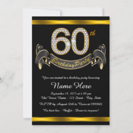 ブラックゴールド 60歳誕生日パーティー 招待状