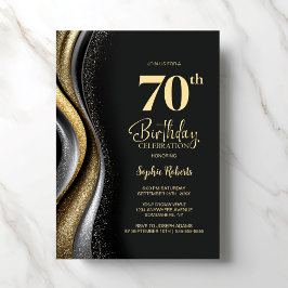ブラックゴールド 70歳の誕生日パーティー 招待状
