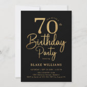 ブラックゴールド 70歳の誕生日 招待状 (正面)