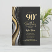 ブラックゴールド 90歳の誕生日パーティー 招待状 (スタンド正面)