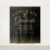 ブラックゴールド RN 看護学卒業写真 背景ボード タペストリー (正面)