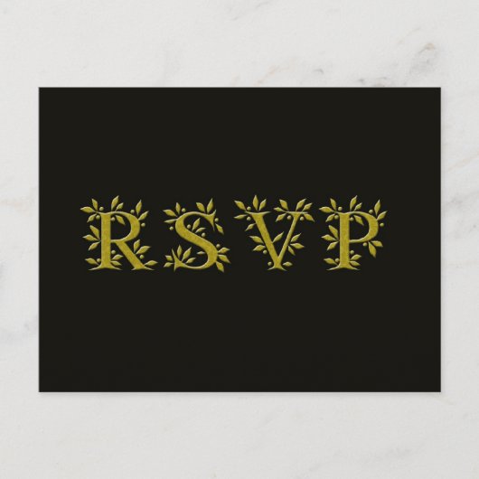 ブラックゴールド RSVP ゴールドリーフ ポストカード (正面)