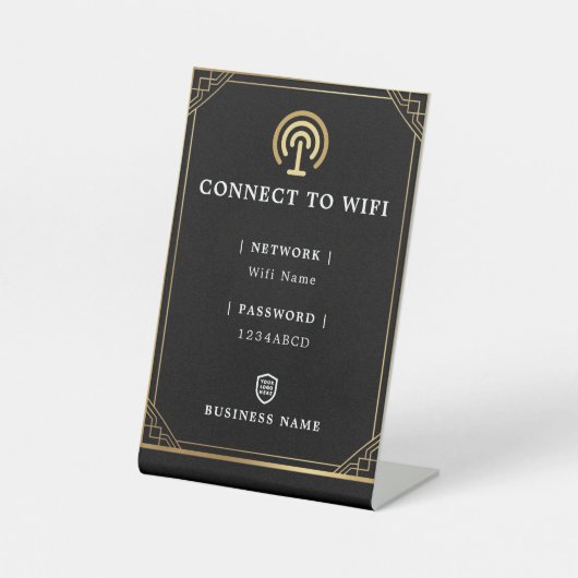 ブラックゴールドWiFi 台座サイン (正面)