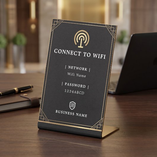 ブラックゴールドWiFi 台座サイン