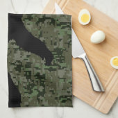 ブラックゴーンスクアッチンウッドランドデジタルカモフラージュ キッチンタオル (四つ折り)